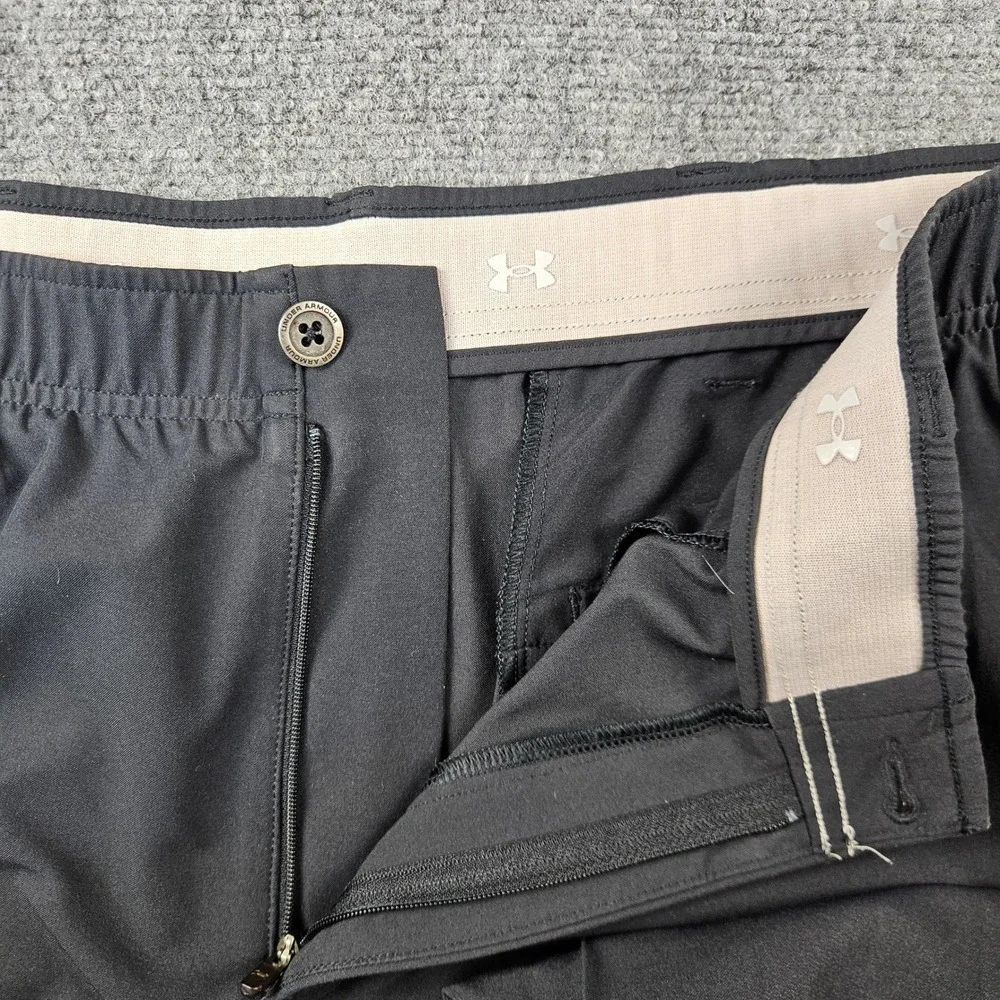 Under Armour Mens Golf Pants Black Performance Stretch Trousers 40/30 RN96510